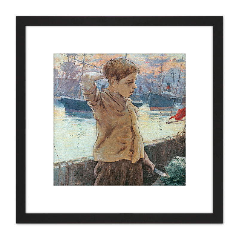 Ships Boy Sea Sailing 1 Piece Single Picture Frame Painting