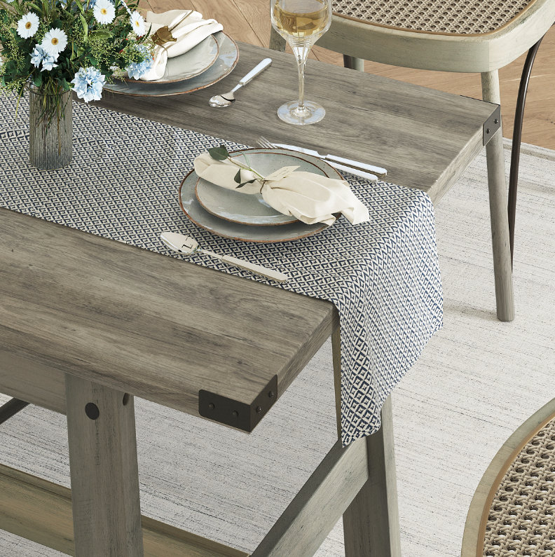 Croyd 67" Dining Table and Kitchen Cabinet Pantry Set