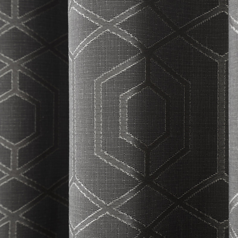 Chriz Eyelet Room Darkening Curtains, Width 229 x Drop 183 cm, Graphite