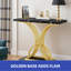  Console en or 39,3 po avec tablette de rangement et base C moderne-113009050