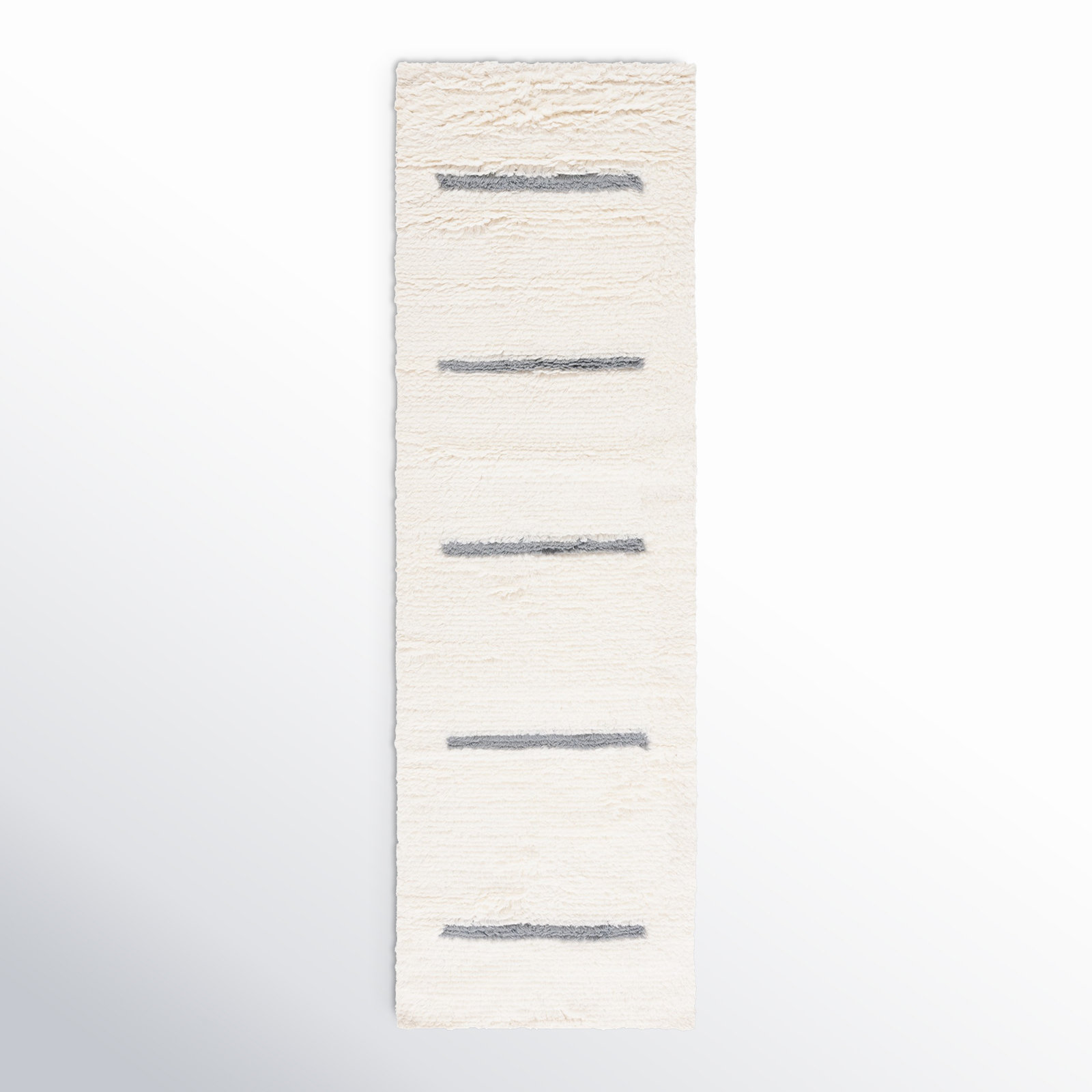 Mayer Handmade Wool Ivory/Gray Rug, Runner 2'3" x 8'