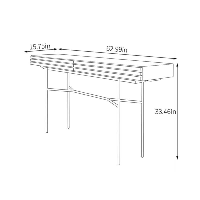 Console à tiroirs de style nordique, H 33,46 po x l 62,99 po x P 15,75 po