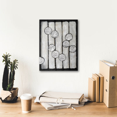 Toile épique Graffiti «Silver Orbitals 1» par Michael Willett, 12 po x 16 po