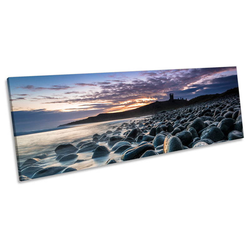 Dunstanburgh Castle Sunset by Unknow - Wrapped Canvas Panoramic Print, 45.72cm H x 137.16cm W x 2cm D