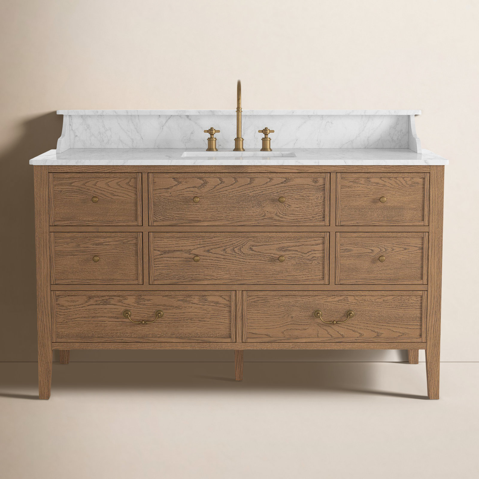 Elliston Single Wide Vanity-Carrara Marble