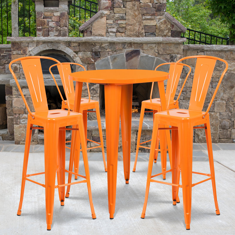 Ensemble de tables de bar Williamston, Orange, H 41 po x l 30 po x L 30 po