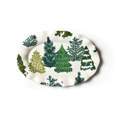Friendly Firs 15 Ruffle Oval Platter