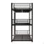 Triple lits simples superposés, lit plateforme simple au-dessus de simple au dessus d'un lit simple en métal, deux échelles attachées