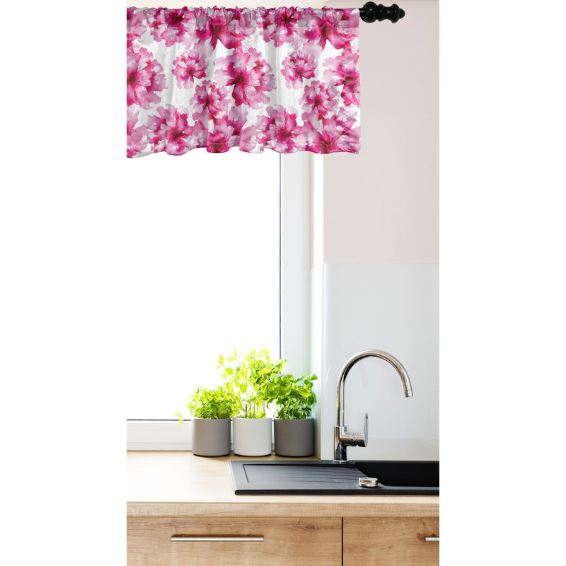 Cantonnière Ambesonne, ensemble de 2 pivoines abstraites, L 42 po x L 12 po