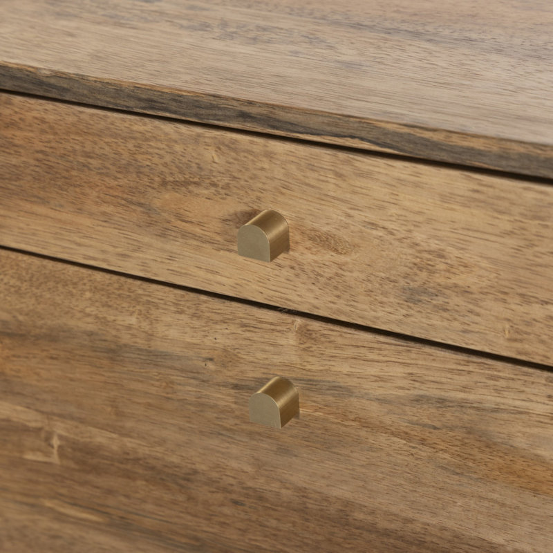 Reza Solid Wood Executive Desk, Smoked Honey