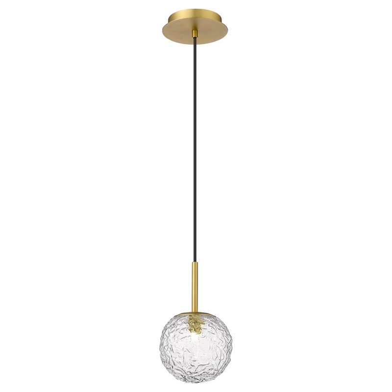 Barrington - Mini-luminaire suspendu à cordon de 10 po à 1 lumière - Ampoule non incluse - Finition nickel satiné