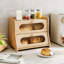 Large Bread Bin for Kitchen, 2-Tier Bamboo Bread Box-129238613