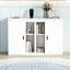 Grand lit blanc avec tablettes - idéal pour les petits espaces permettant de recharger une tablette peu encombrante avec des ports de rangement modernes-723724802-723724803