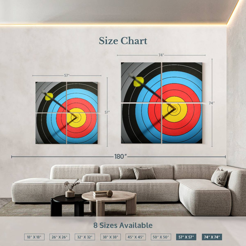 Sireci Bullseye In Archery, 57" H x 57" W
