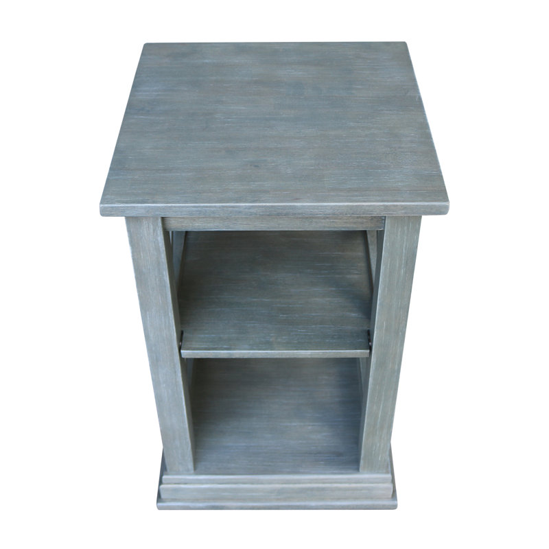 Rossitano Solid Wood End Table, Antique Washed Heather Gray