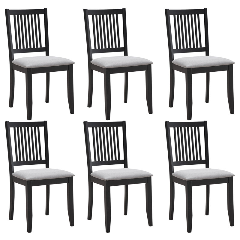 Weldon Slat Back Side Chair (Set of 6), Black