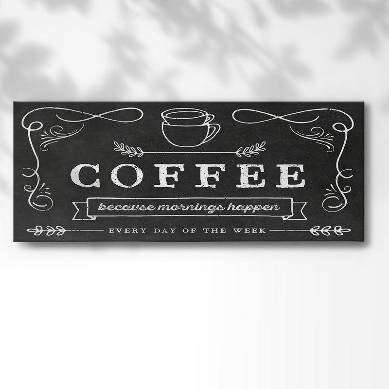 Café au quotidien, H 20 po x l 50 po x P 1,5 po
