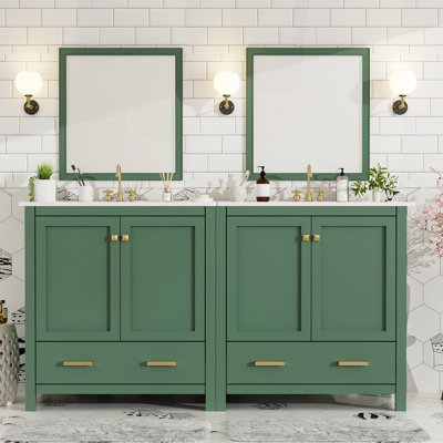 Ensemble de meuble-lavabo blanc 60 "avec meuble-lavabo double 60"