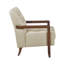 Fauteuil Lenie, cuir capitonné, bois de noyer-113497070