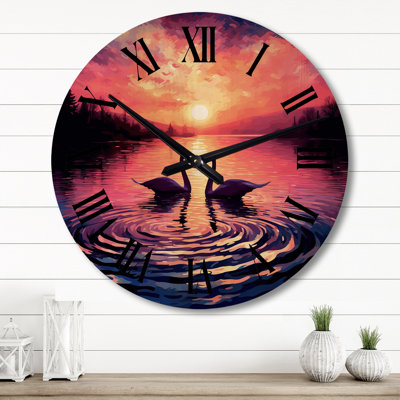 Horloge murale Swans in Love