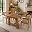 Table de salle à manger rectangulaire en bois de sapin massif 63 po pour 4-6, table de cuisine en bois naturel avec base à tréteaux et plateau de table épais de 2 po-133689931