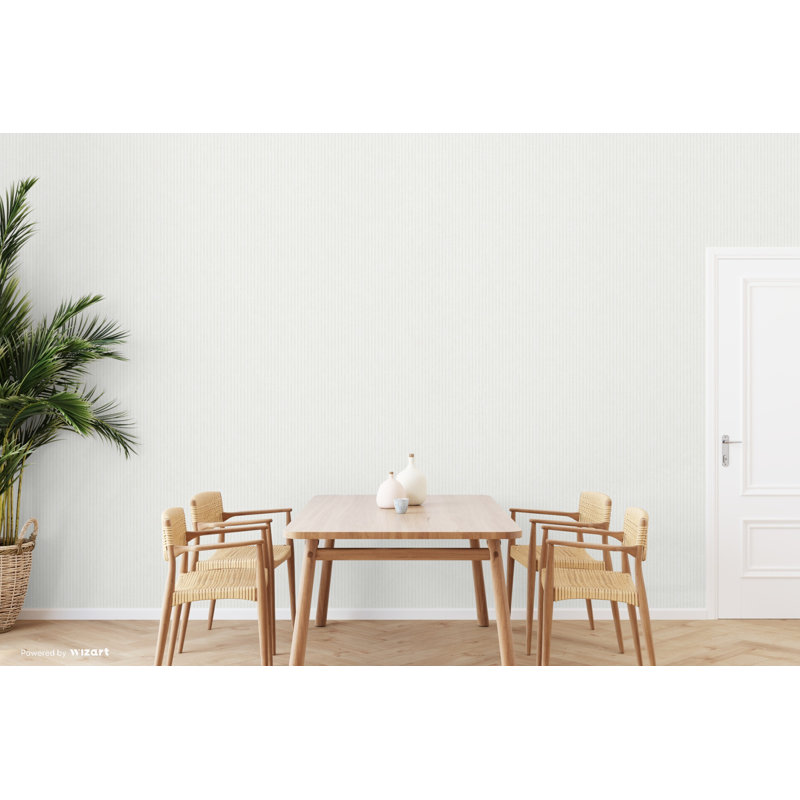 Bastian Pin Stripe 10m x 53cm Wallpaper Roll, White