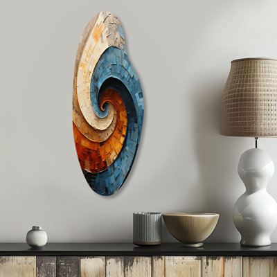 Collaged Spiral - Abstract Spirals Curved Shape Asymmetric Metal Wall Art