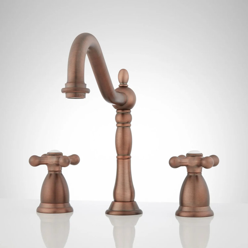 Victorian Widespread Bathroom Faucet with Cross Handles, Oil Rubbed Bronze