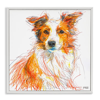 Collie Dog Sketch Style Giclee Art by Roozbeh Bahramali