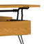 Table basse à plateau carré industriel en placage de chêne l 32 po avec dessus double et rangement caché Hunter-1805151309