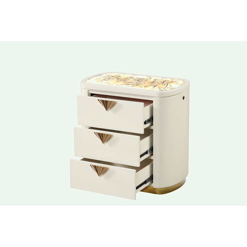 Modern Style 3-Drawer Nightstand