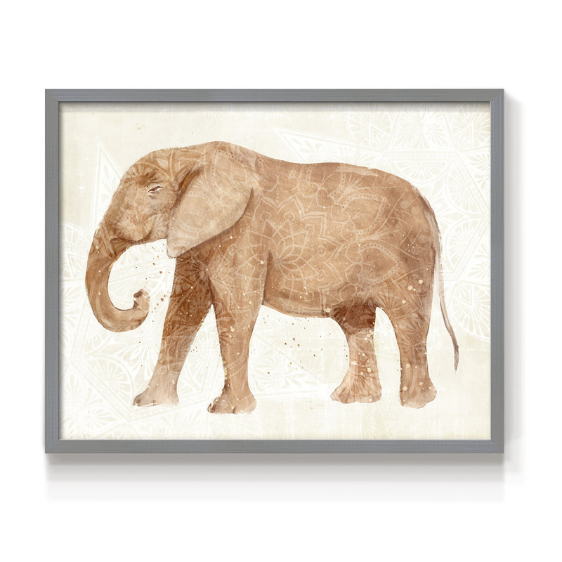 Elephant Wisdom I -Framed Print - Restickable, 22" H x 28" W, Gray