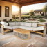 Guzal 5 - Piece Acacia Wood Patio Outdoor Sectional Conversation Set With Cream Cushions