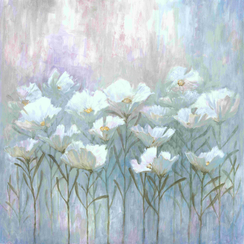 " White Flower Field " Painting Print, 20" H x 20" W  