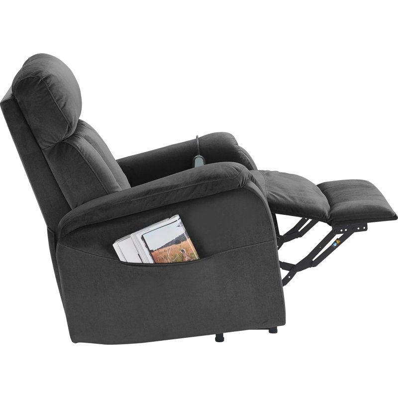 Fauteuil inclinable électrique lève-personne standard de 31,5 po ClickDecor Samson, Gris foncé