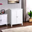 Armoire de rangement pour salle de bain, unité de rangement 3 couches avec 2 tablettes réglables et porte double