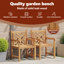 Chaise vidaXL 2 pièces en bois de teck massif brun 23,62 x 22,83 x 35,43