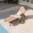 Outdoor Chaise Lounge Chair With Sunshade And 6 Adjustable Position