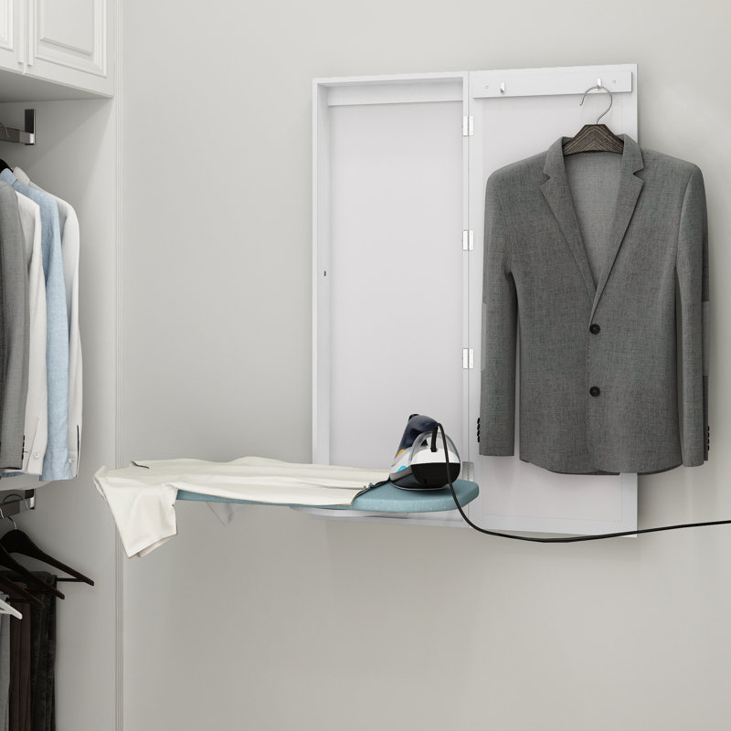 Armoire à planche à repasser murale avec miroir