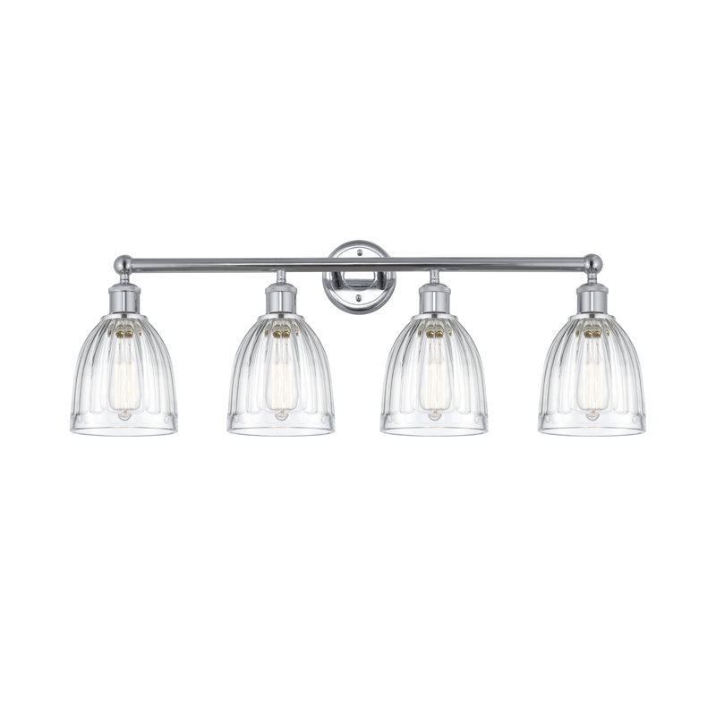 Éclairage pour meuble-lavabo 4 lumières 32,75 pouces Radegonde, Blanc, Laiton antique noir