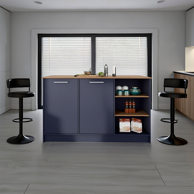 Îlot de cuisine Red Rock avec 2 portes et rangement ouvert