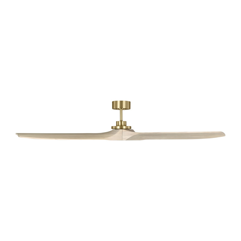 Visual Comfort Fan Collins Smart 70 Indoor Ceiling Fan with Threaded Downrod, Natural Honey blades and Handheld Remote