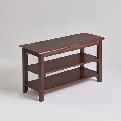 2-Tier Solid Wood Shoe Bench with Storage Shelves