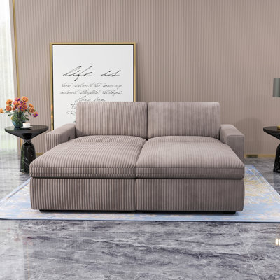Milred Power Corduroy Reclining Sectional Symmetrical