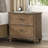 1Pc Nightstand Rustic Oak Veneer Solid Wood Bedside Table W USB-A And USB-C