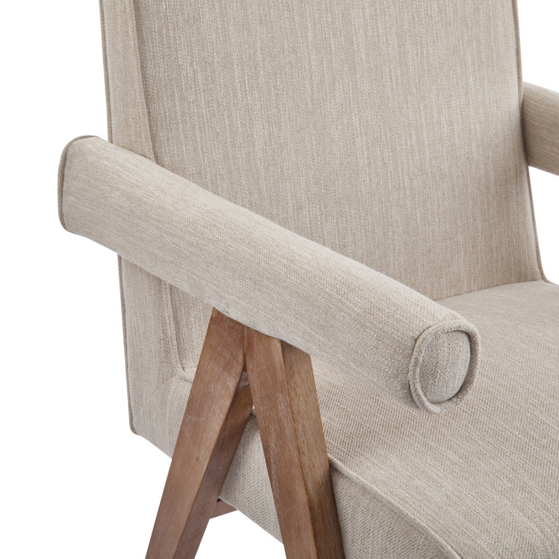 Chaises de salle à manger élégantes en tissu, structure en bois, style contemporain