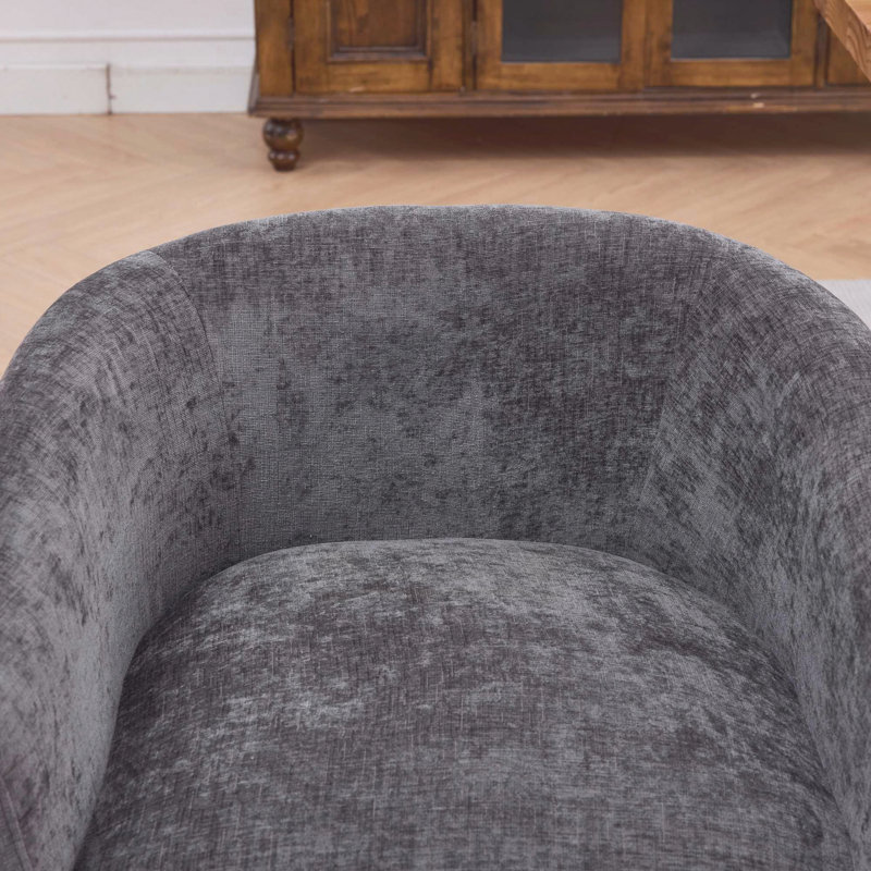 Chaises de salle à manger rembourrées de style moderne Mid-Century avec accoudoirs, Gris, Gris