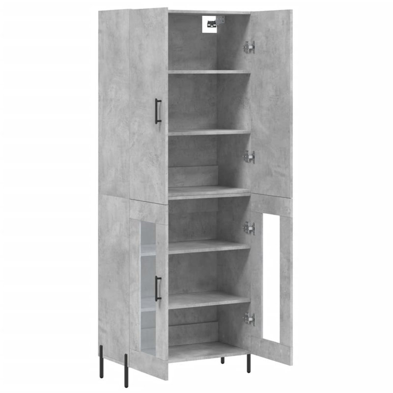 Abey 69.5 cm W Highboard, Concrete Grey