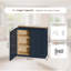 Armoire murale bleu marine 33 pouces avec 2 tablettes réglables pour la cuisine, la salle de bain et la buanderie-1733010633