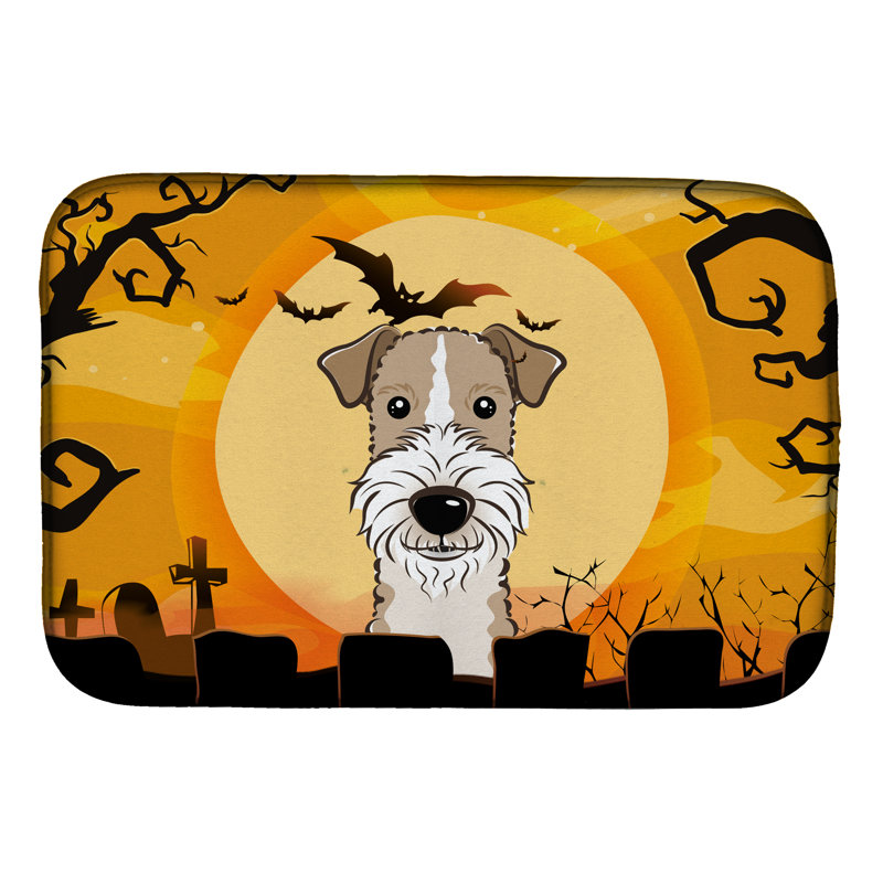 Tapis de séchage terrier en fil de renard à poils d’halloween